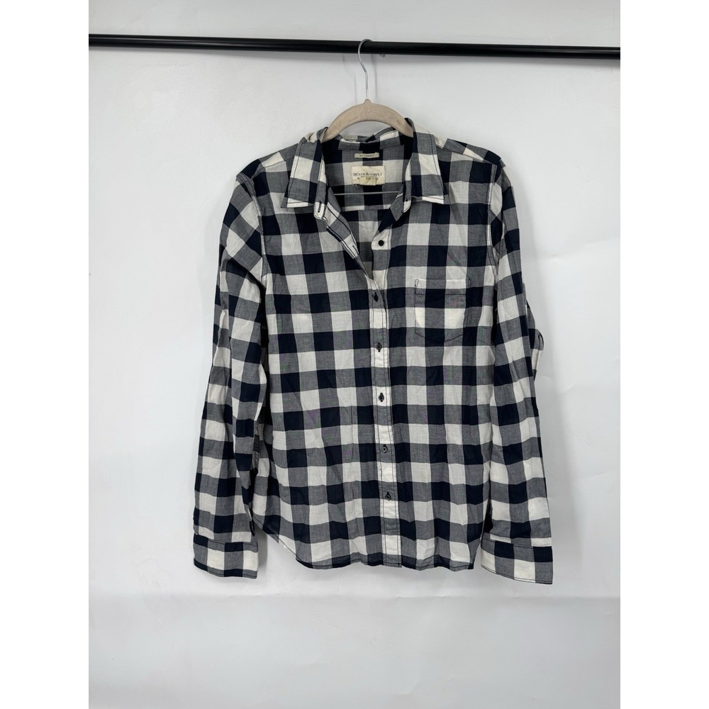 Ralph Lauren Denim & Supply Tomboy Button Shirt Women XS Black White Western‎